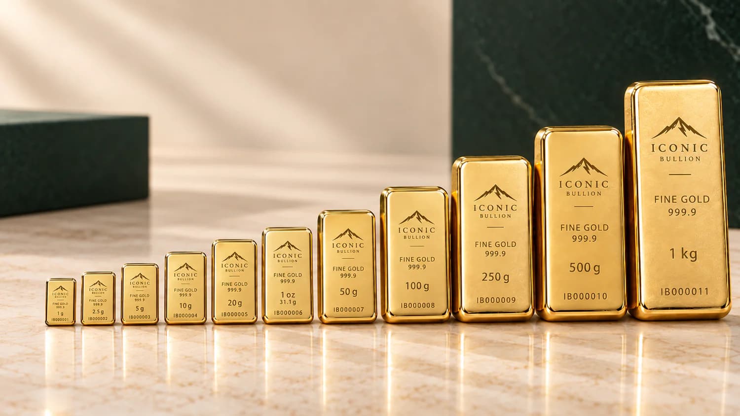 Gold bar size range