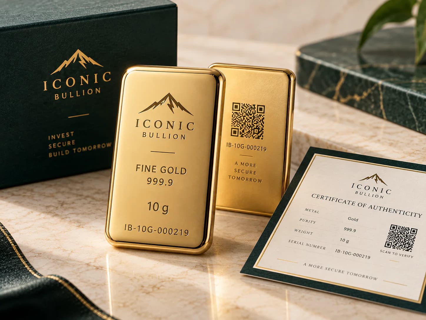 Iconic Bullion bar with authenticity certificate