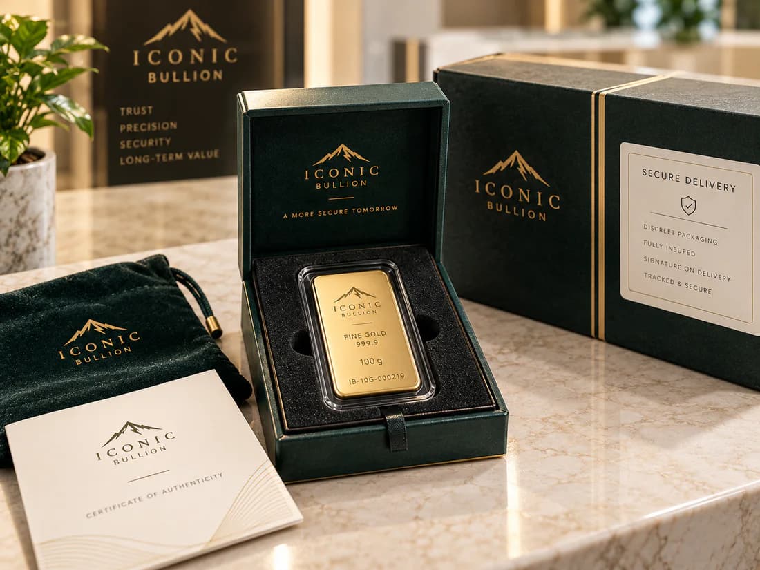 Gold bullion prepared in secure packaging