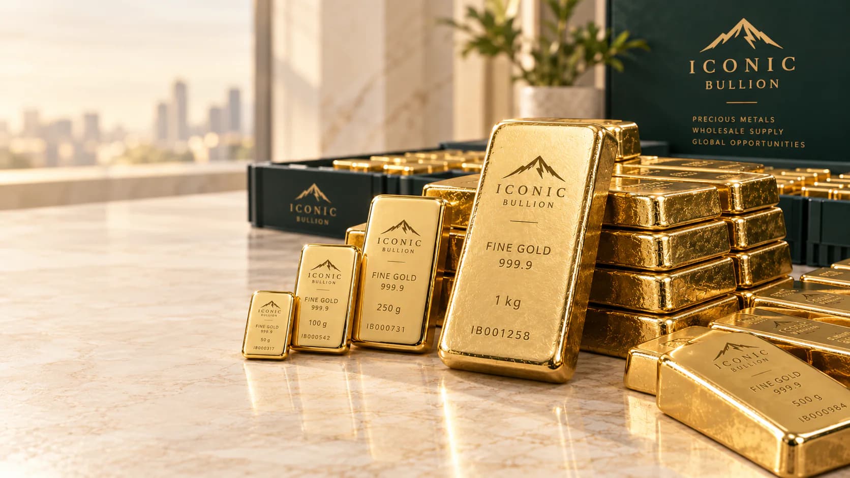 Iconic Bullion gold bars prepared for wholesale supply